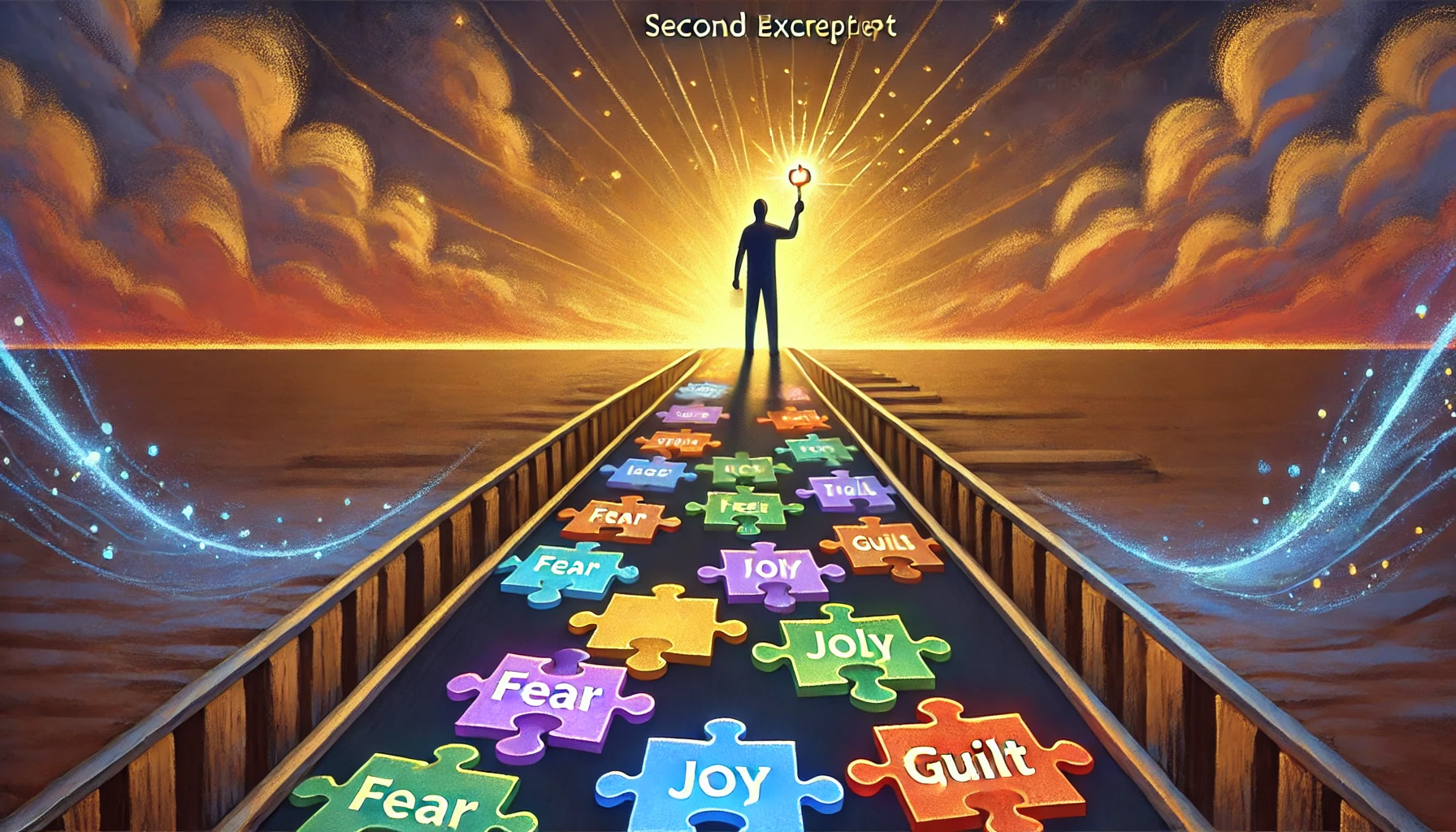 Postava kraci po stezce z jasne zaricich puzzle