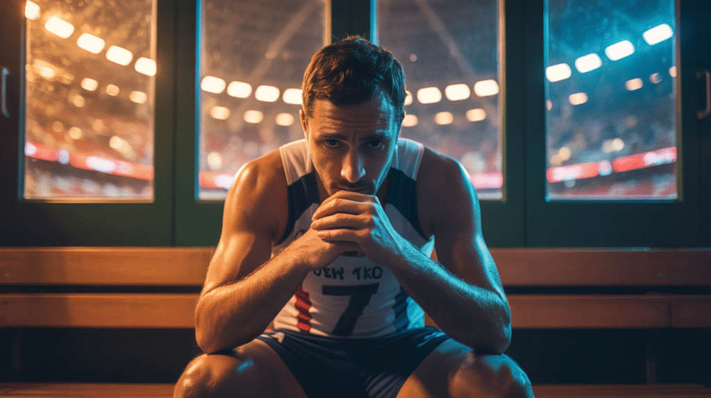 Mentální kouč pro vrcholové sportovce: Klíč k dosažení maximálního výkonu 6 sportovec sedi v satne a premysli